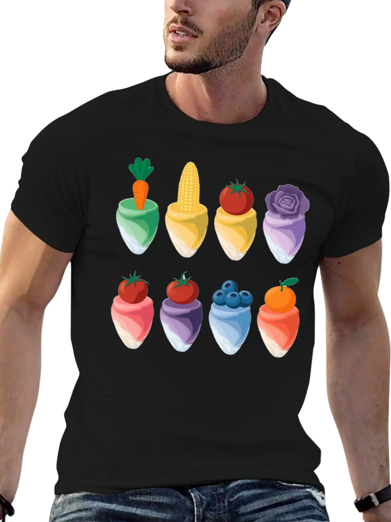 Funky Veggie Dessert T-Shirt - Unique Food Art
