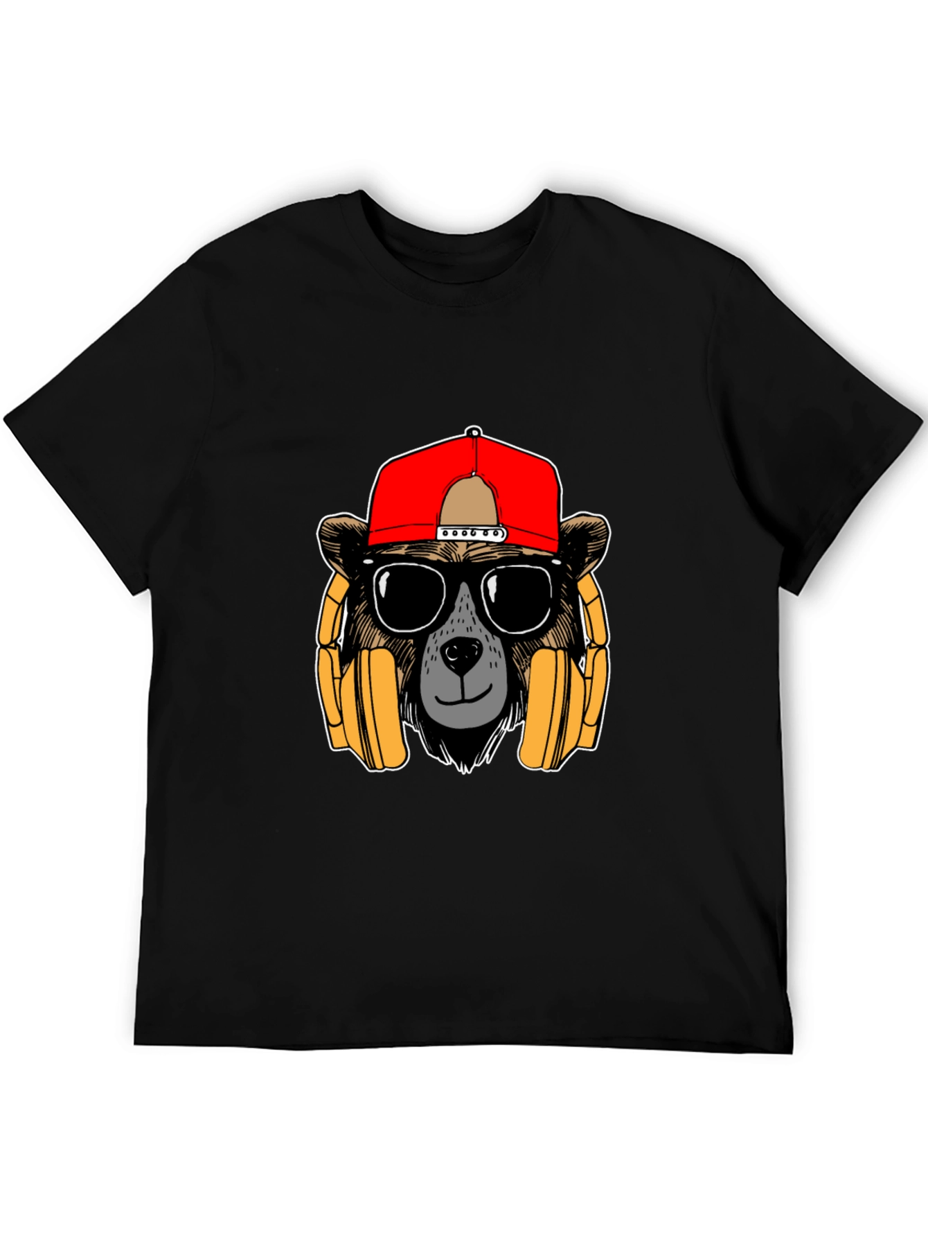 Bear with Headphones Graphic T-Shirt