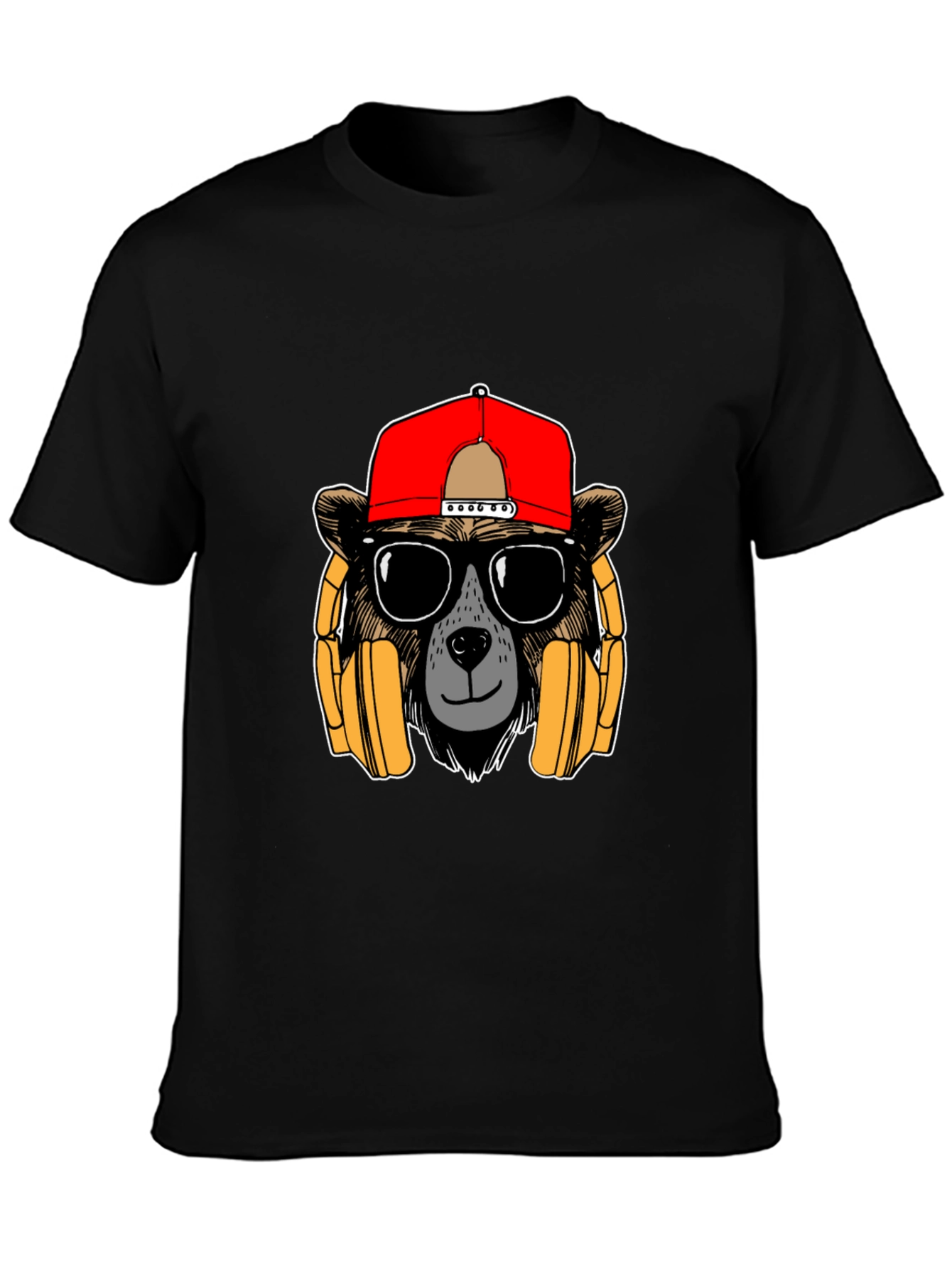 Bear with Headphones Graphic T-Shirt