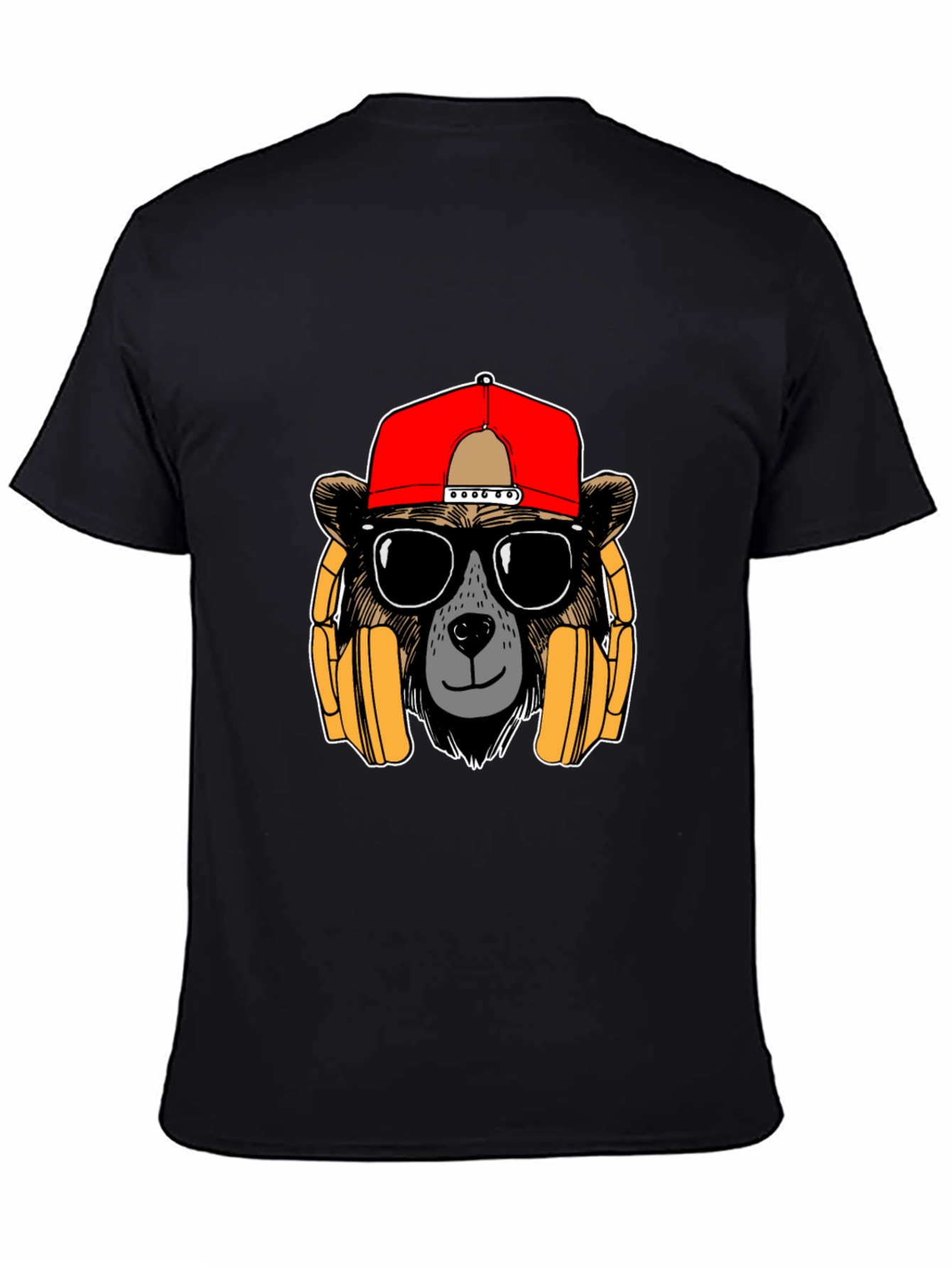 Bear with Headphones Graphic T-Shirt