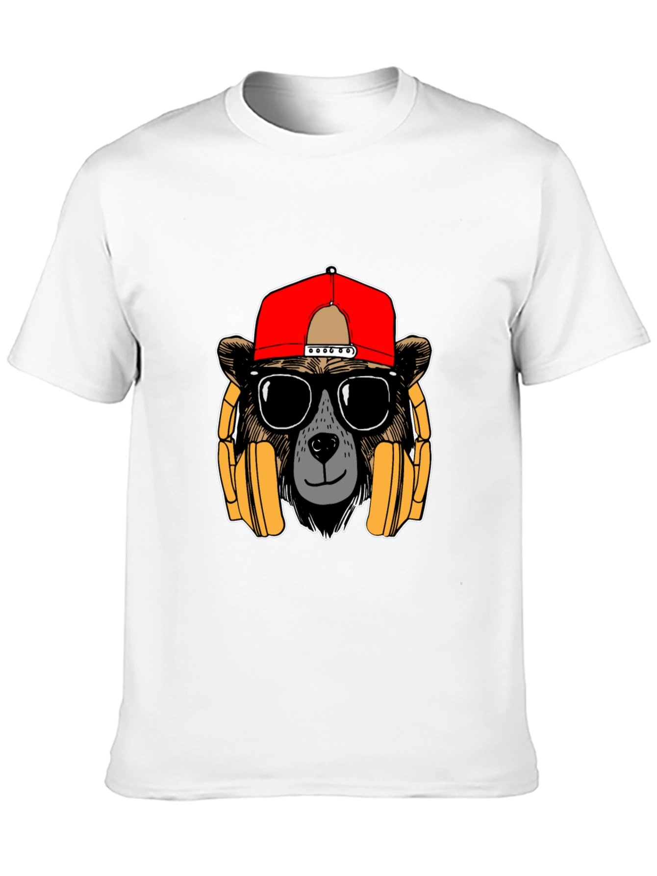 Bear with Headphones Graphic T-Shirt