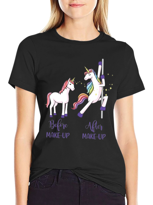 Unicorn Before & After Makeup Black T-Shirt