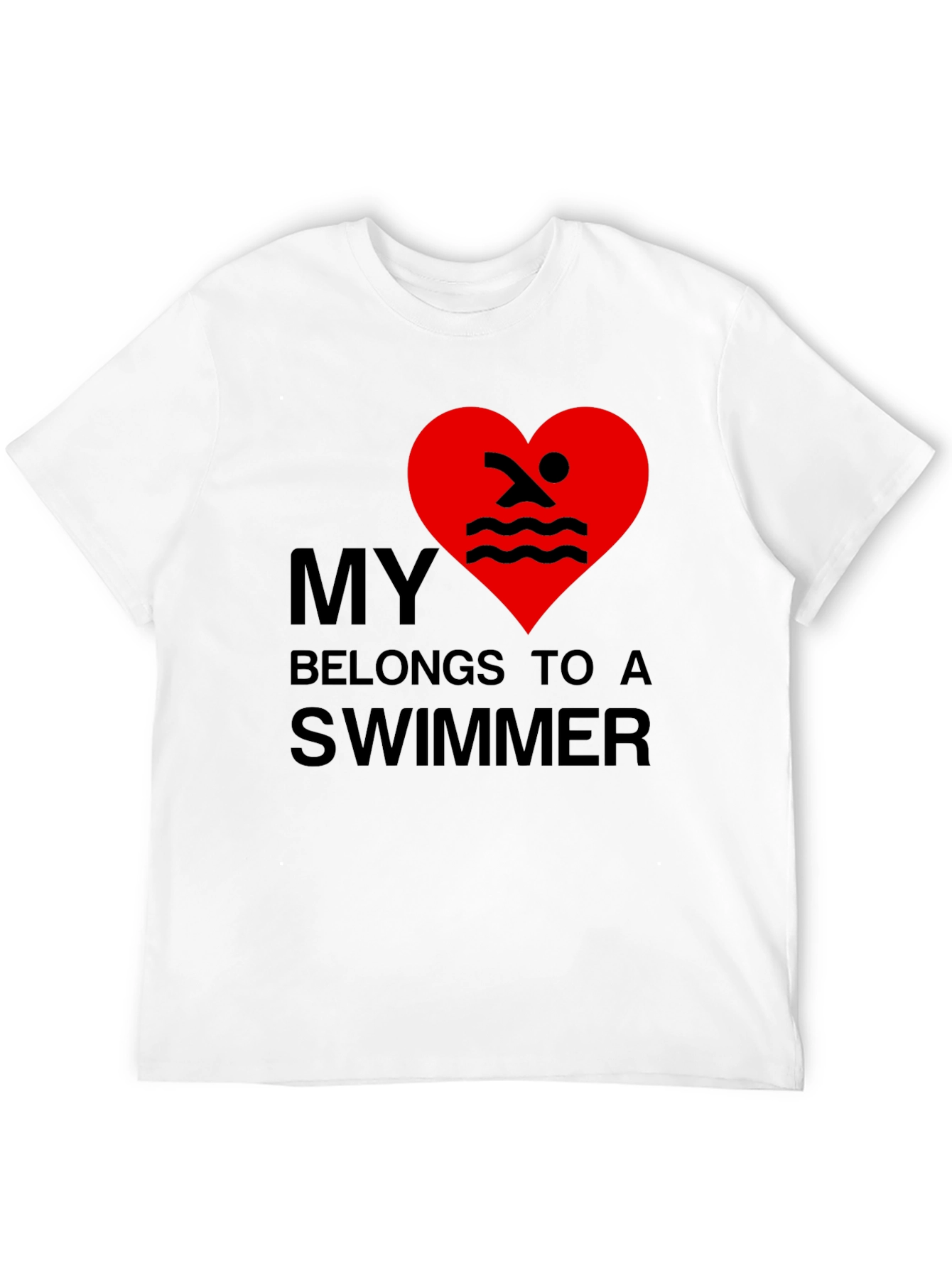 My Heart Belongs to a Swimmer - Novelty T-Shirt