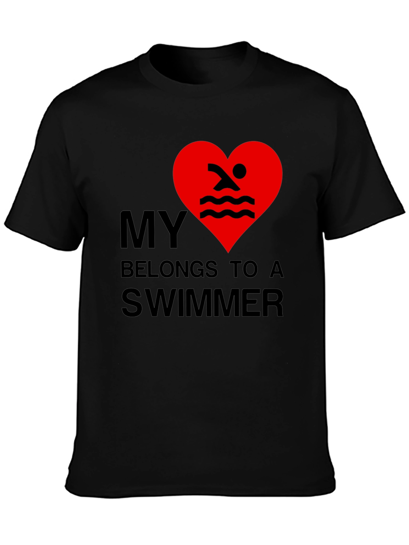 My Heart Belongs to a Swimmer - Novelty T-Shirt