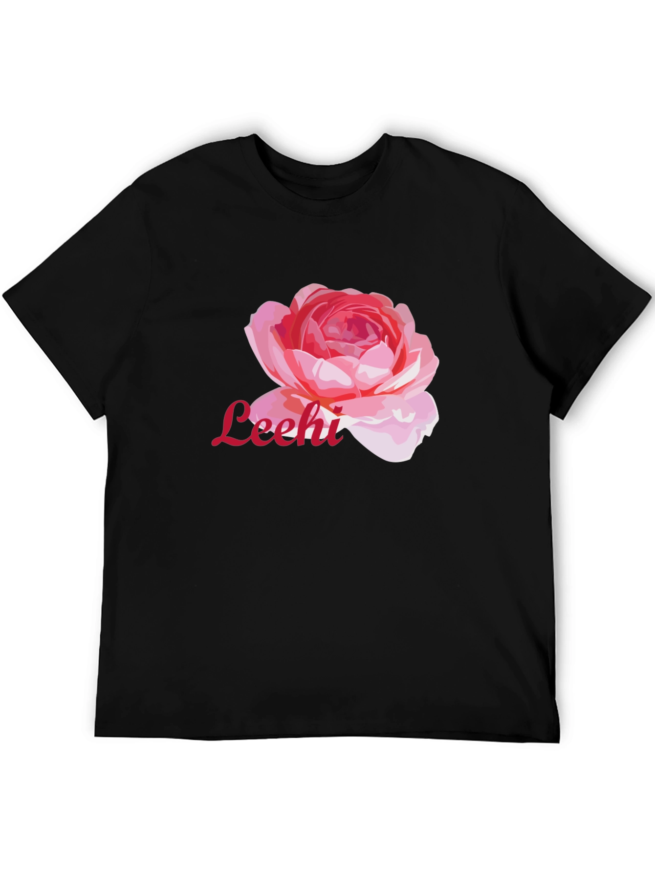 Floral Leehi Black Graphic Tee
