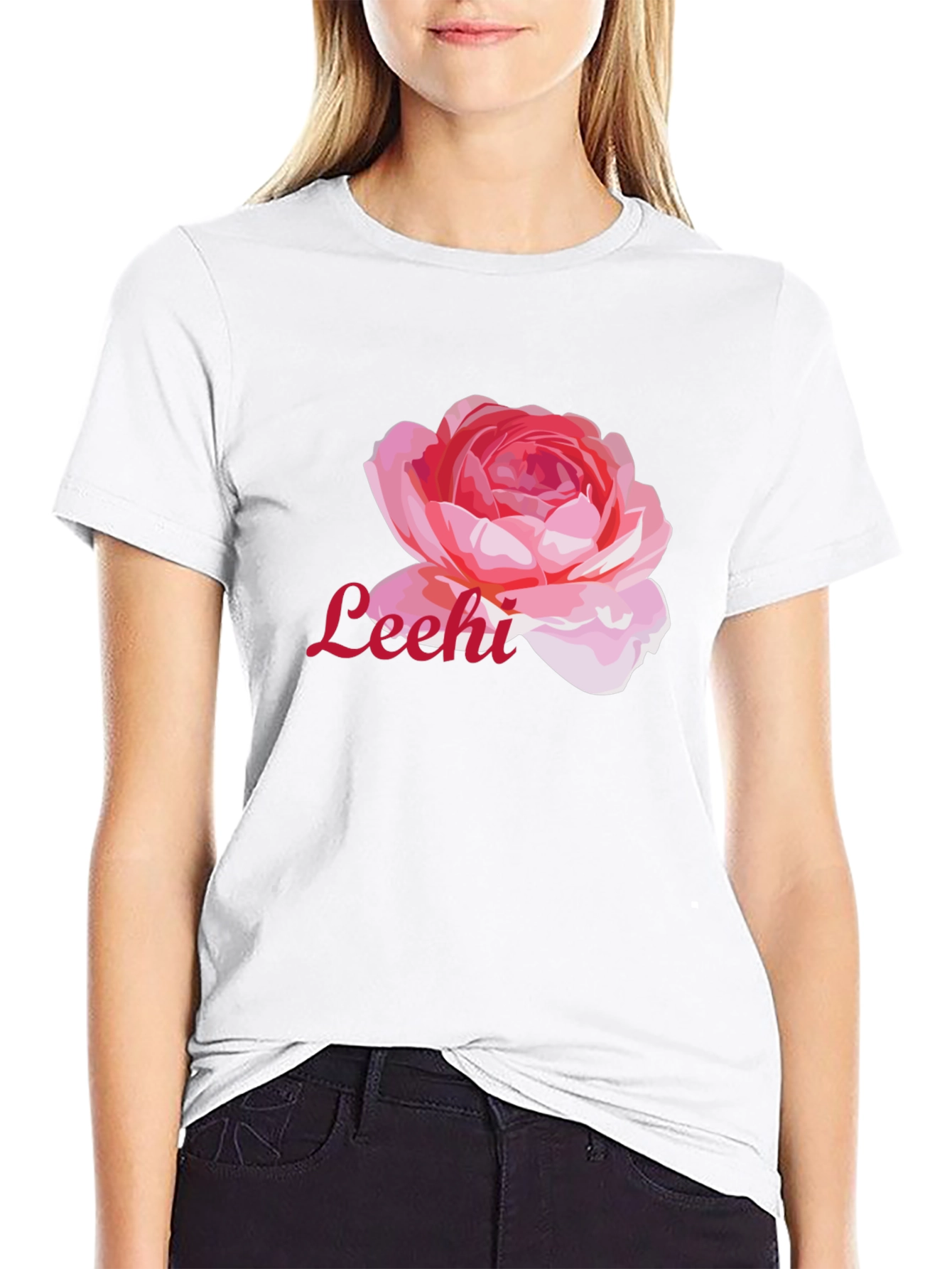 Floral Leehi Black Graphic Tee