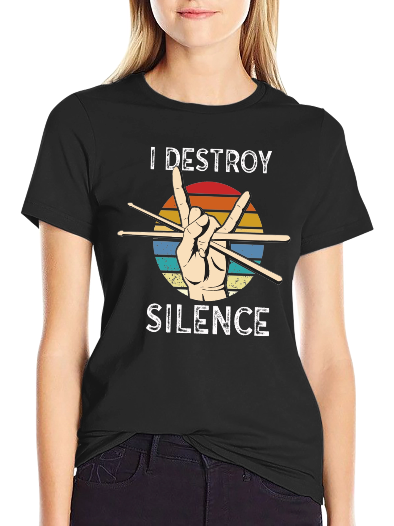 I Destroy Silence Drummer Graphic Tee