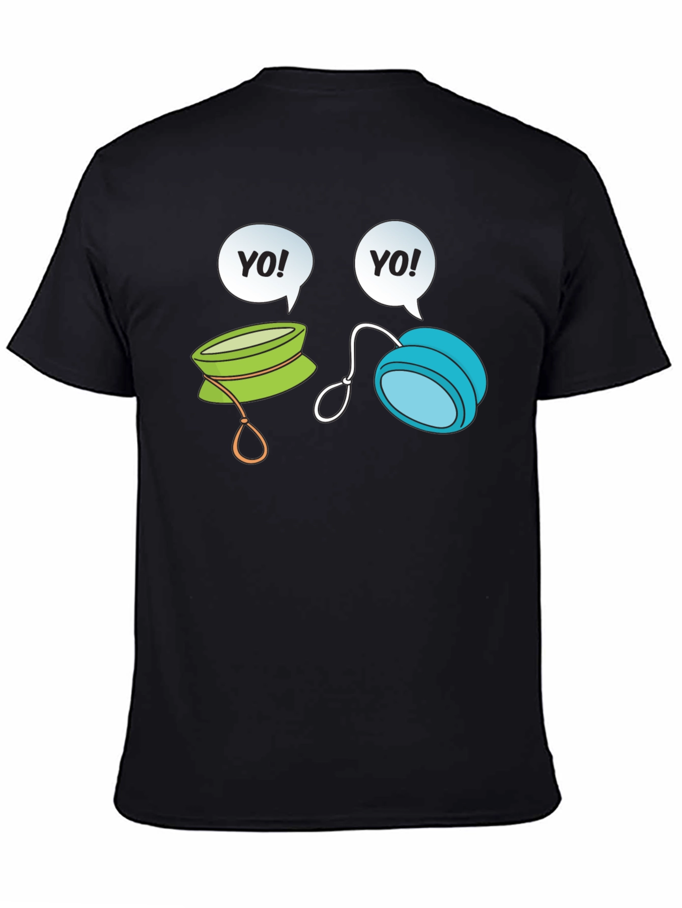 Yo-Yo Cartoon Graphic Black T-Shirt