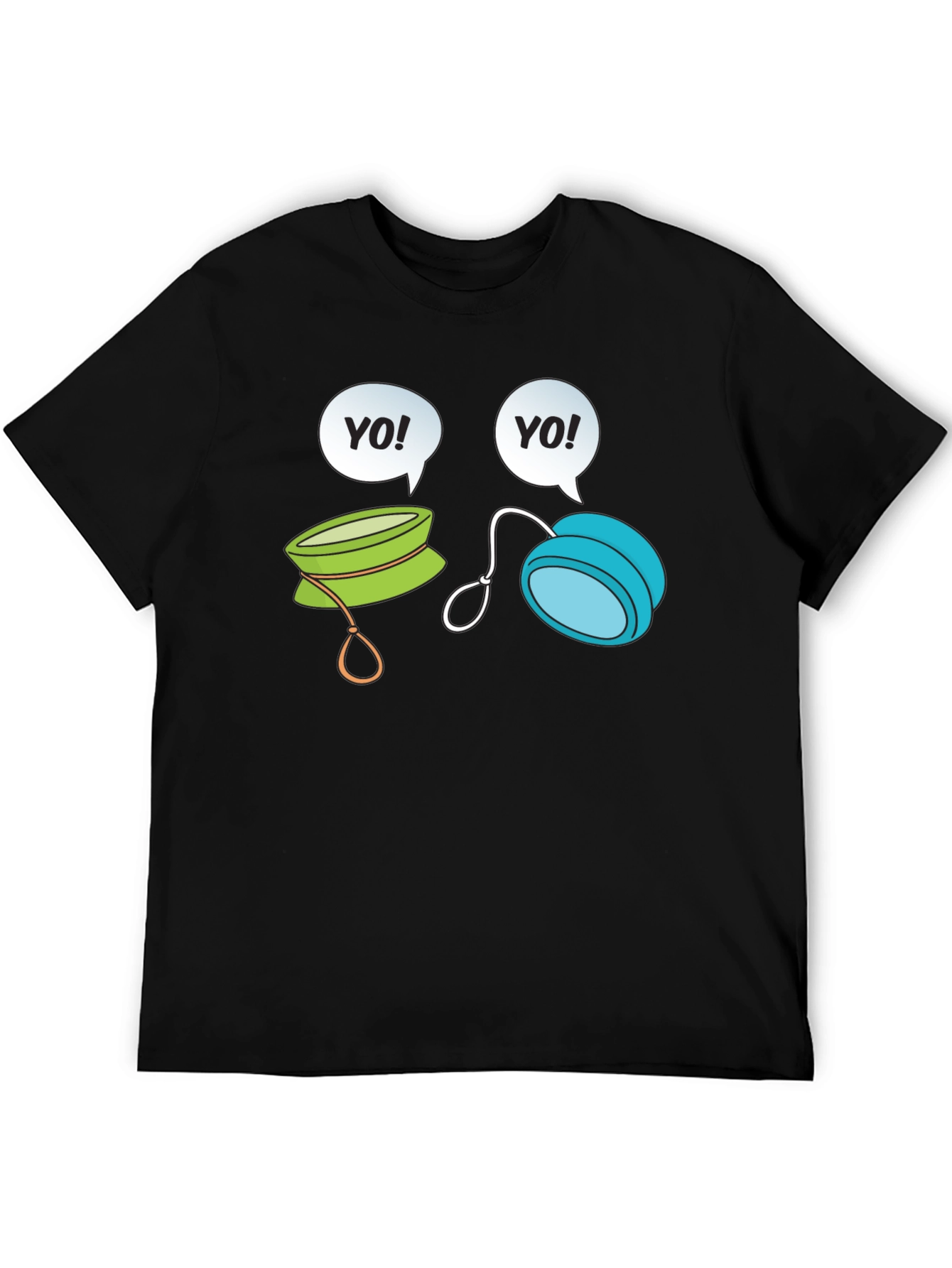 Yo-Yo Cartoon Graphic Black T-Shirt
