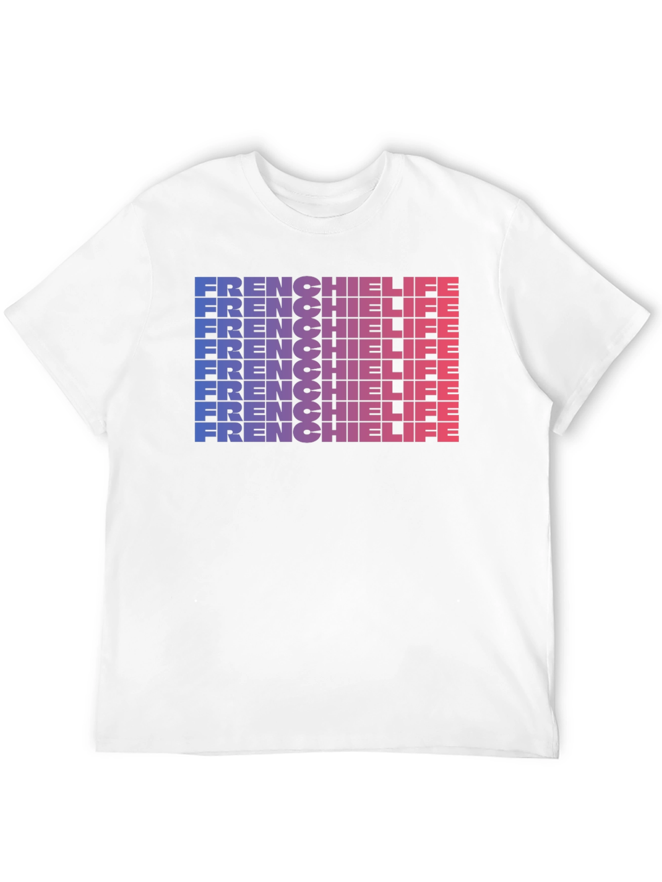 Frenchie Life Graphic Tee - Gradient Word Stack