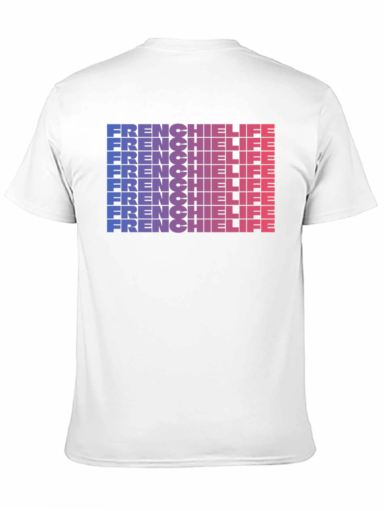 Frenchie Life Graphic Tee - Gradient Word Stack