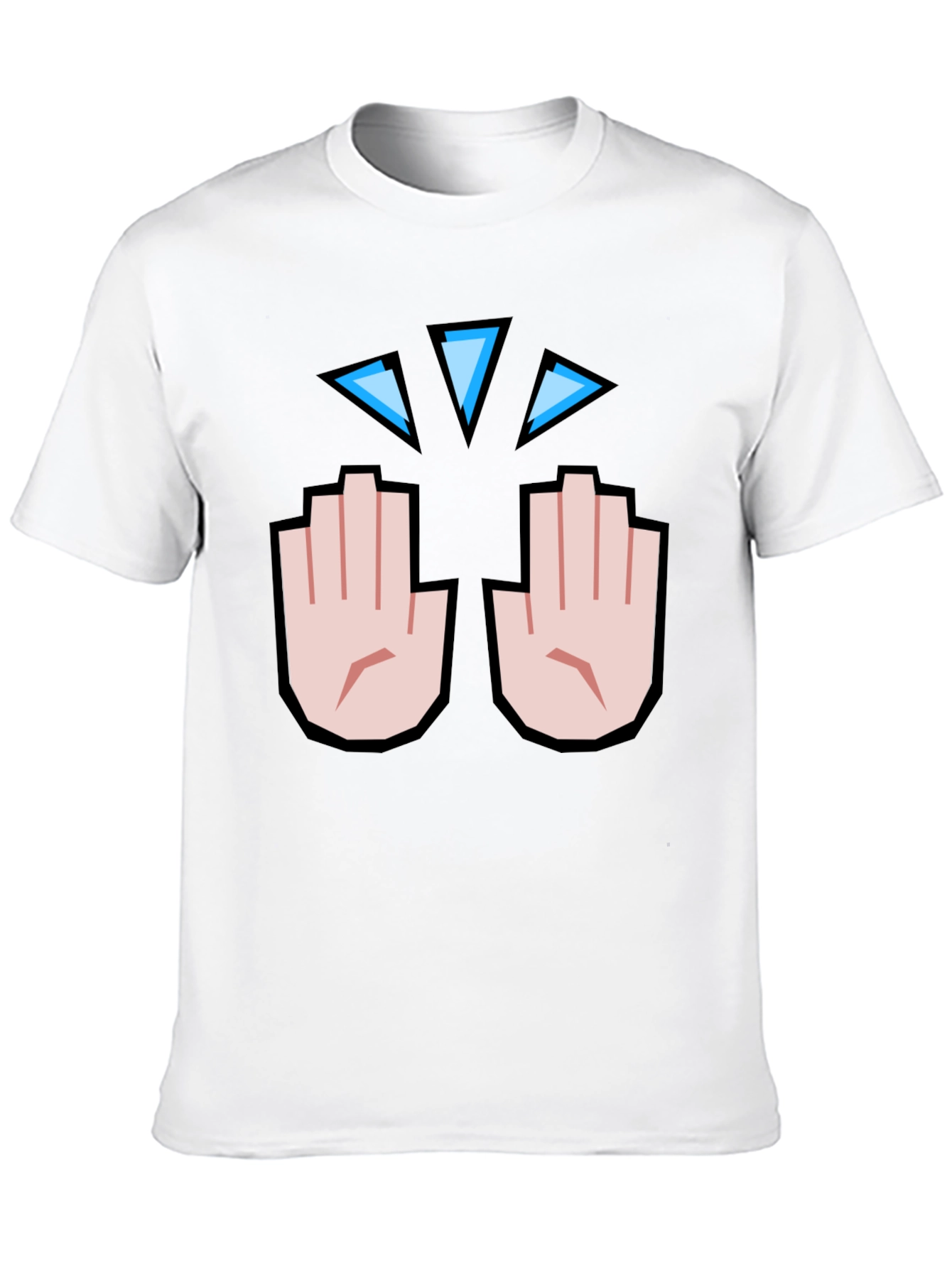 Funny Hand Emoji Graphic Print Black T-Shirt