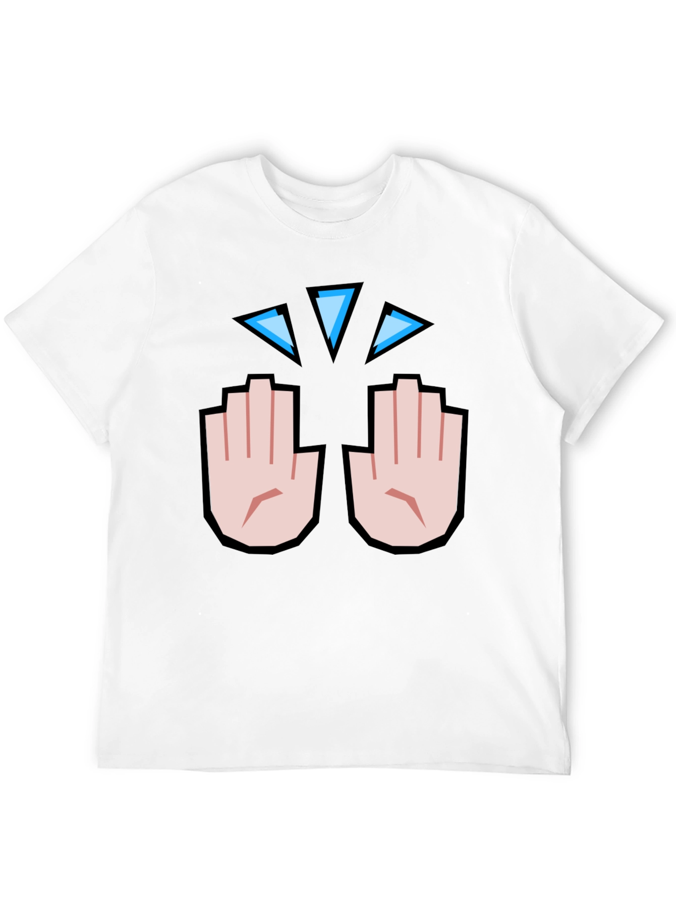 Funny Hand Emoji Graphic Print Black T-Shirt