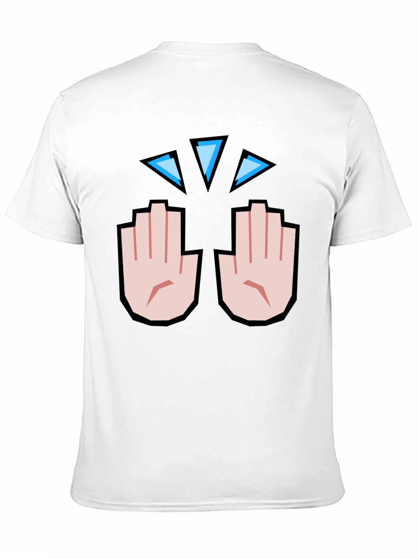 Funny Hand Emoji Graphic Print Black T-Shirt