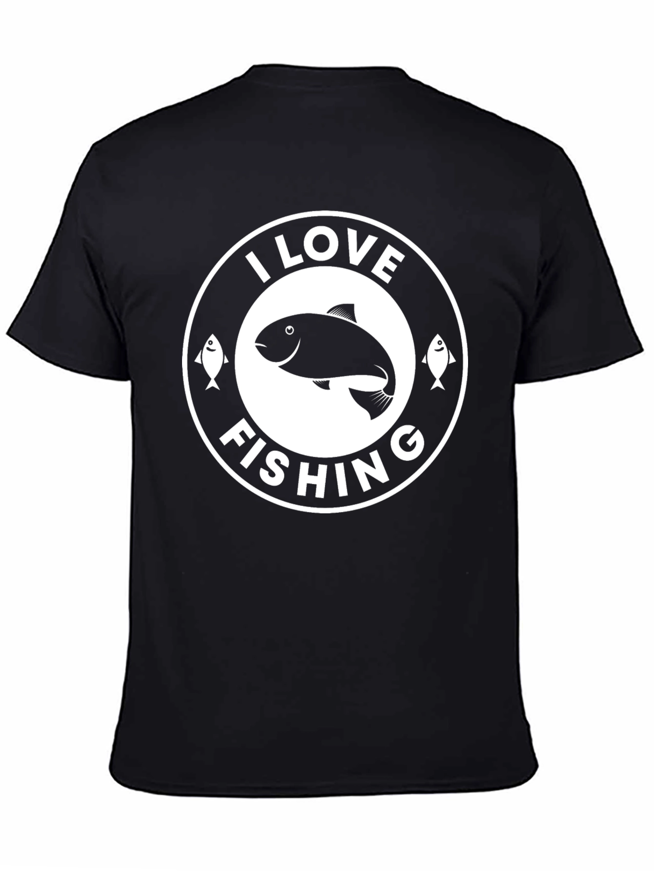 I Love Fishing Graphic T-Shirt - Black