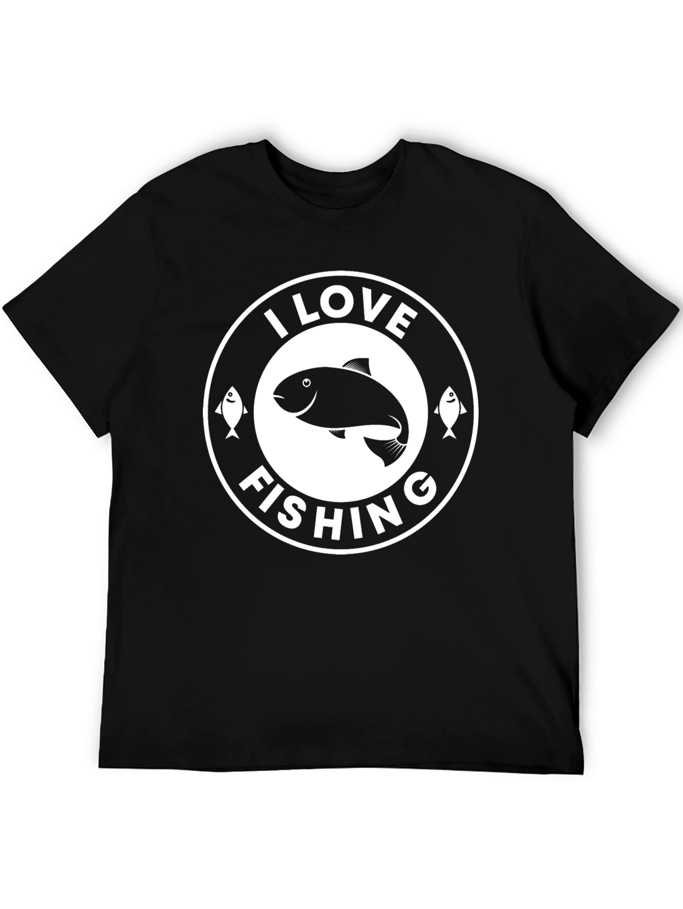 I Love Fishing Graphic T-Shirt - Black