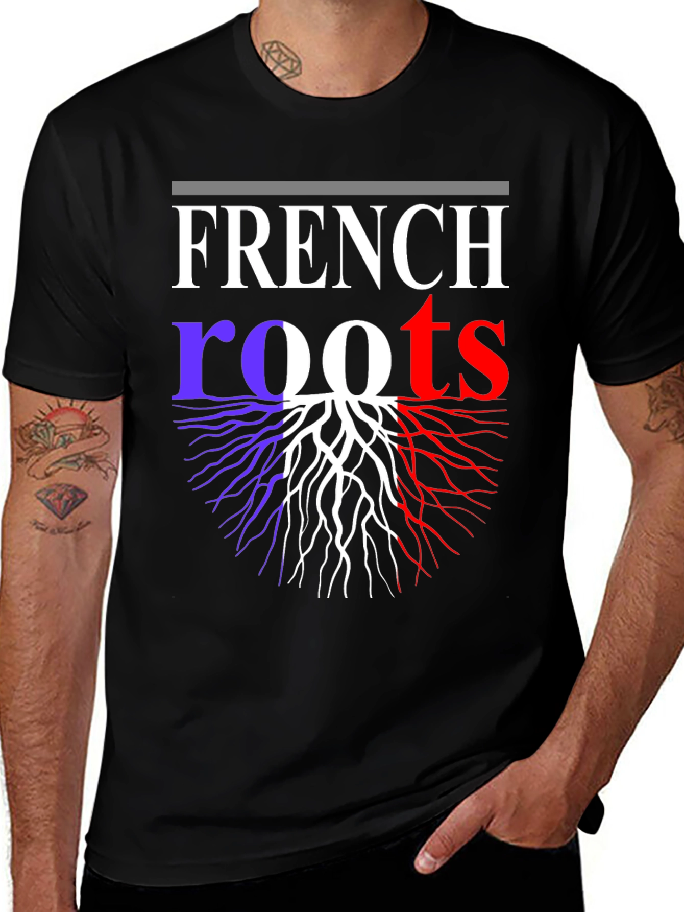 French Roots Graphic T-Shirt - Black Cotton Tee