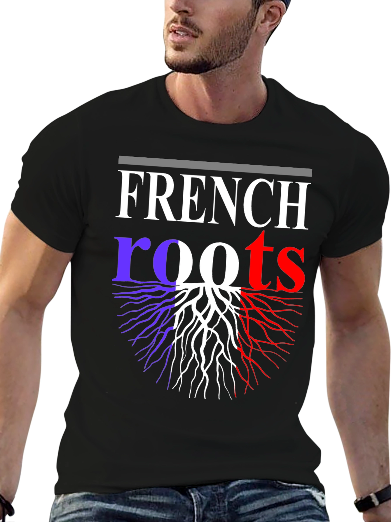French Roots Graphic T-Shirt - Black Cotton Tee