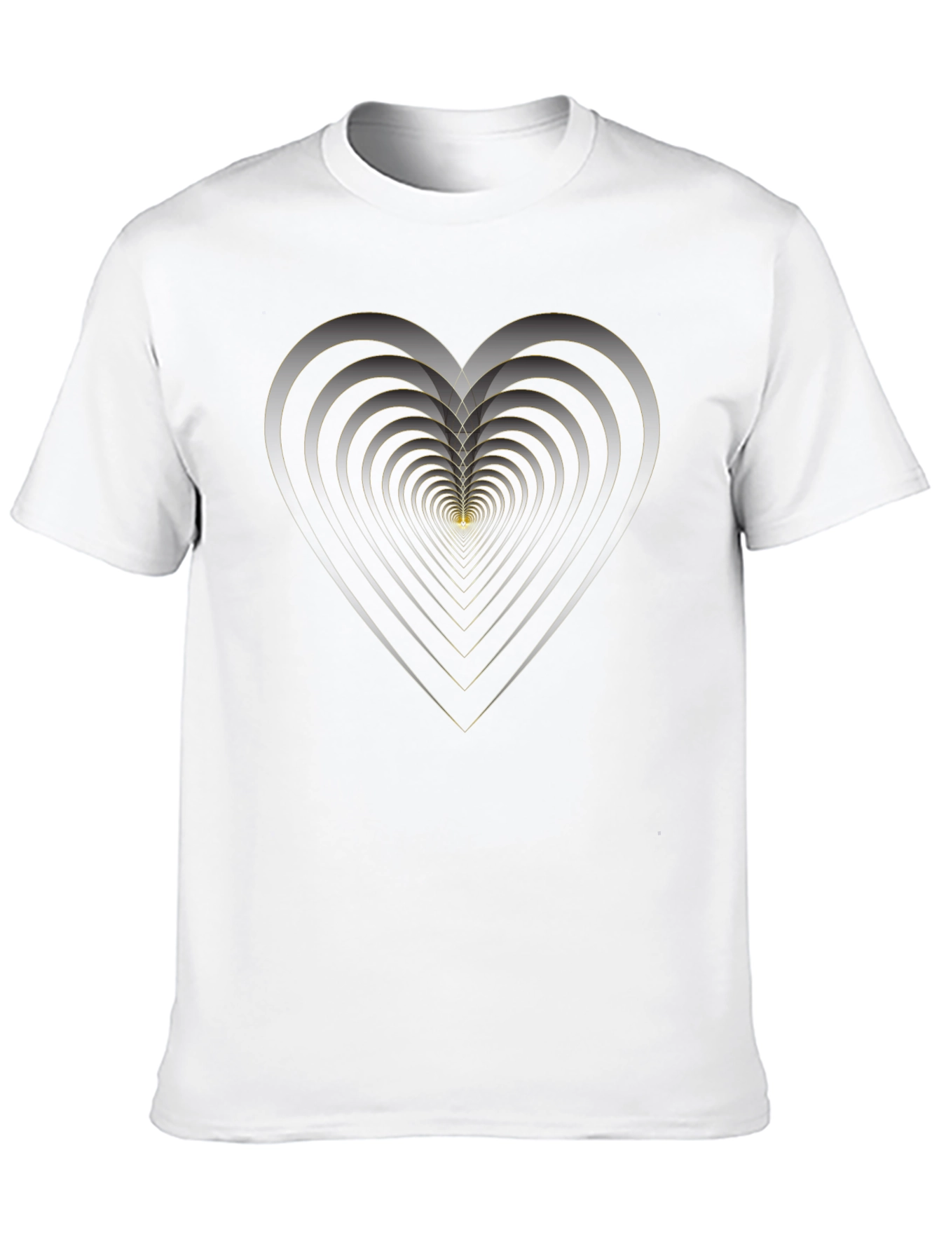 Geometric Heart Black T-Shirt