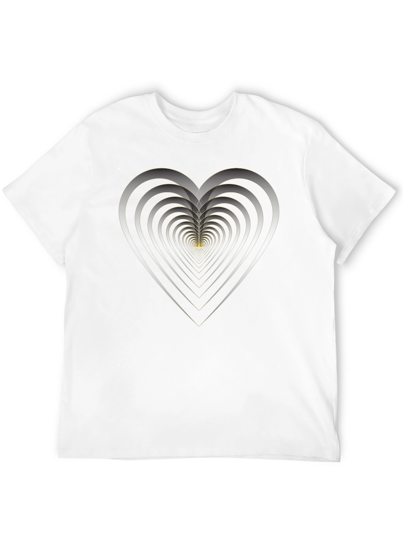 Geometric Heart Black T-Shirt