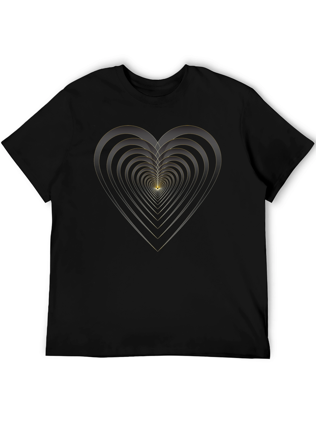 Geometric Heart Black T-Shirt