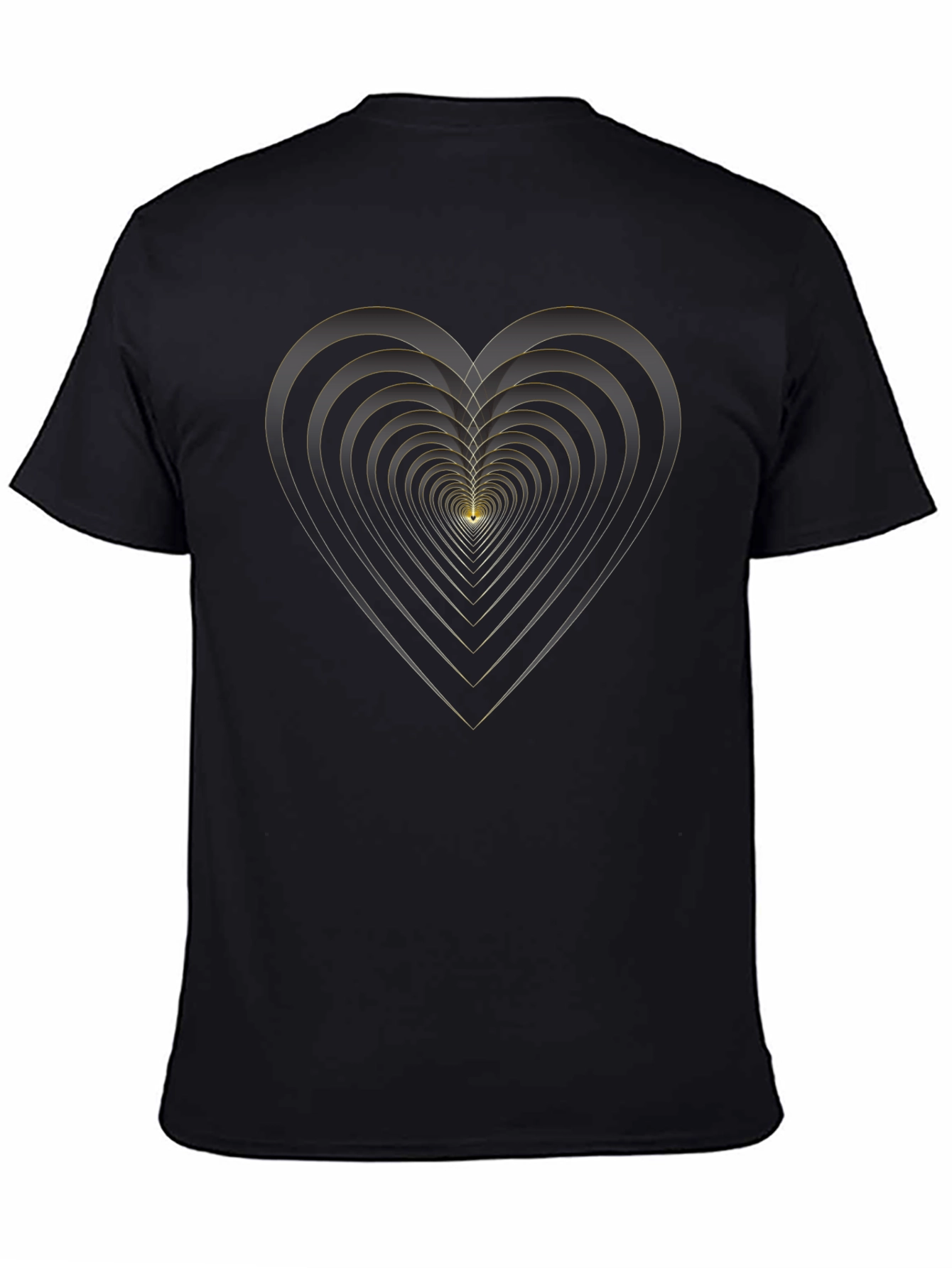 Geometric Heart Black T-Shirt