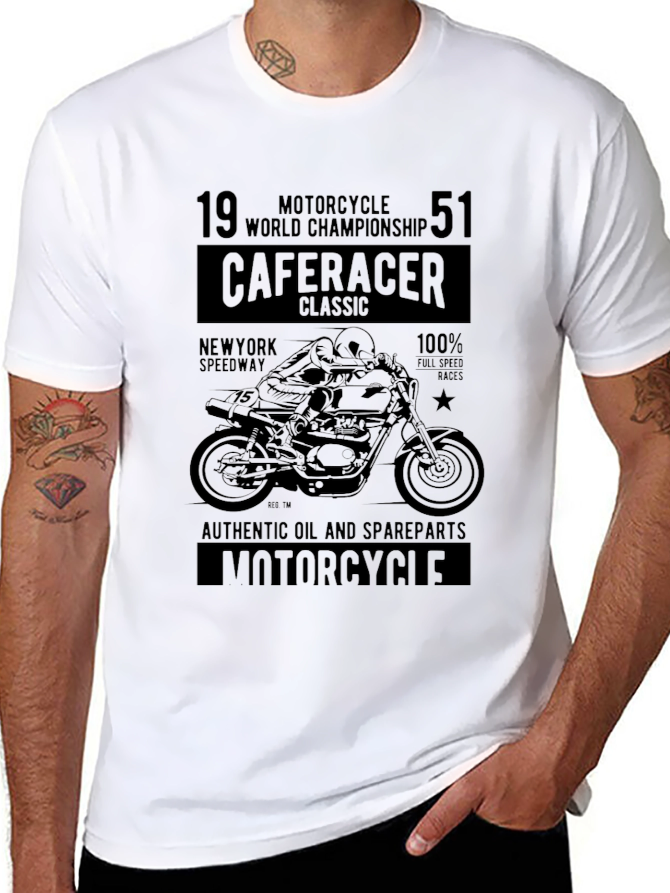 Cafe Racer Motorcycle T-Shirt - Classic Design