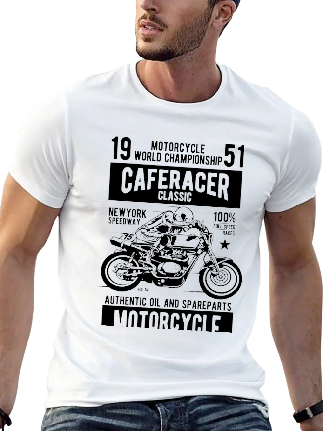Cafe Racer Motorcycle T-Shirt - Classic Design