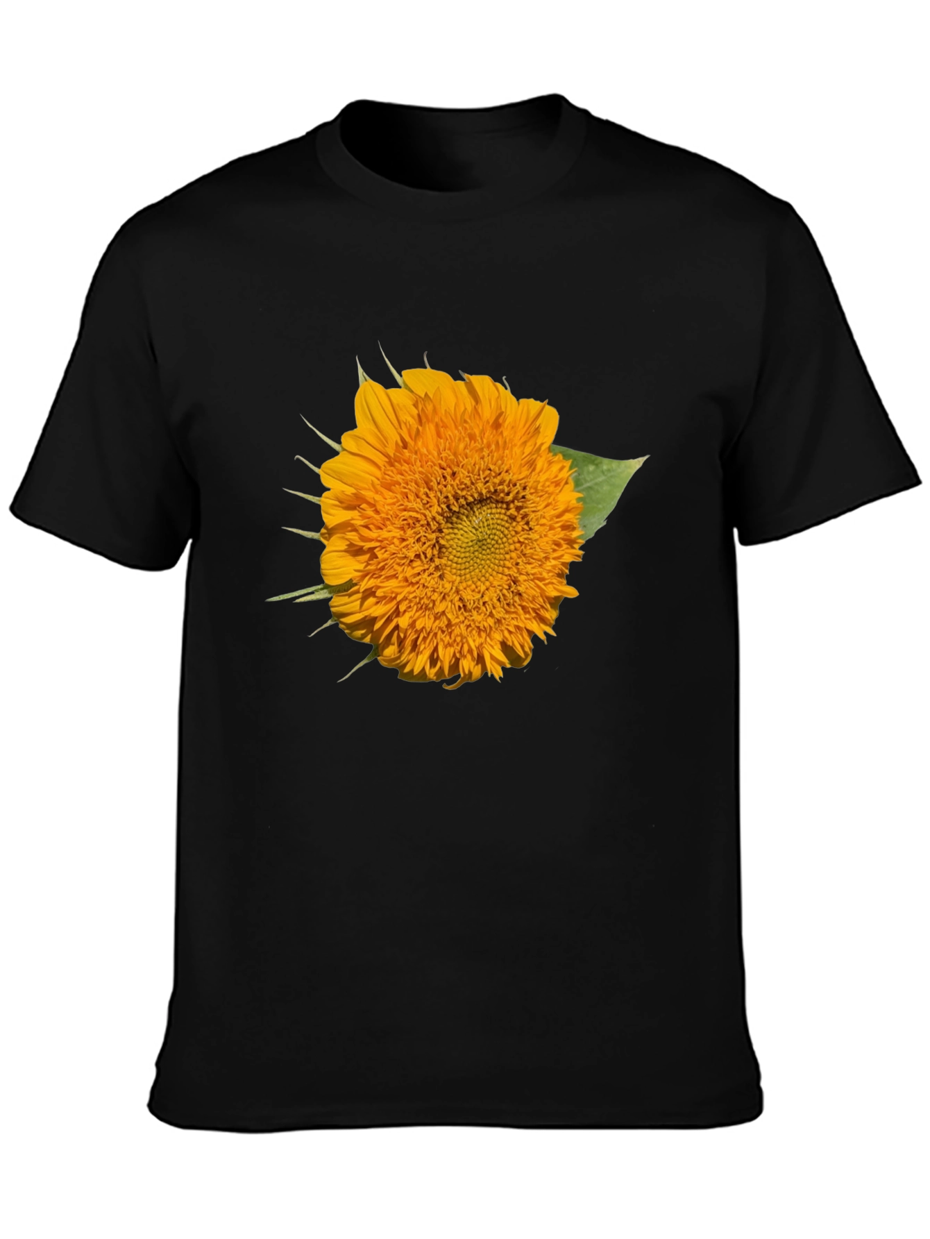 Sunflower Graphic Print Black T-Shirt