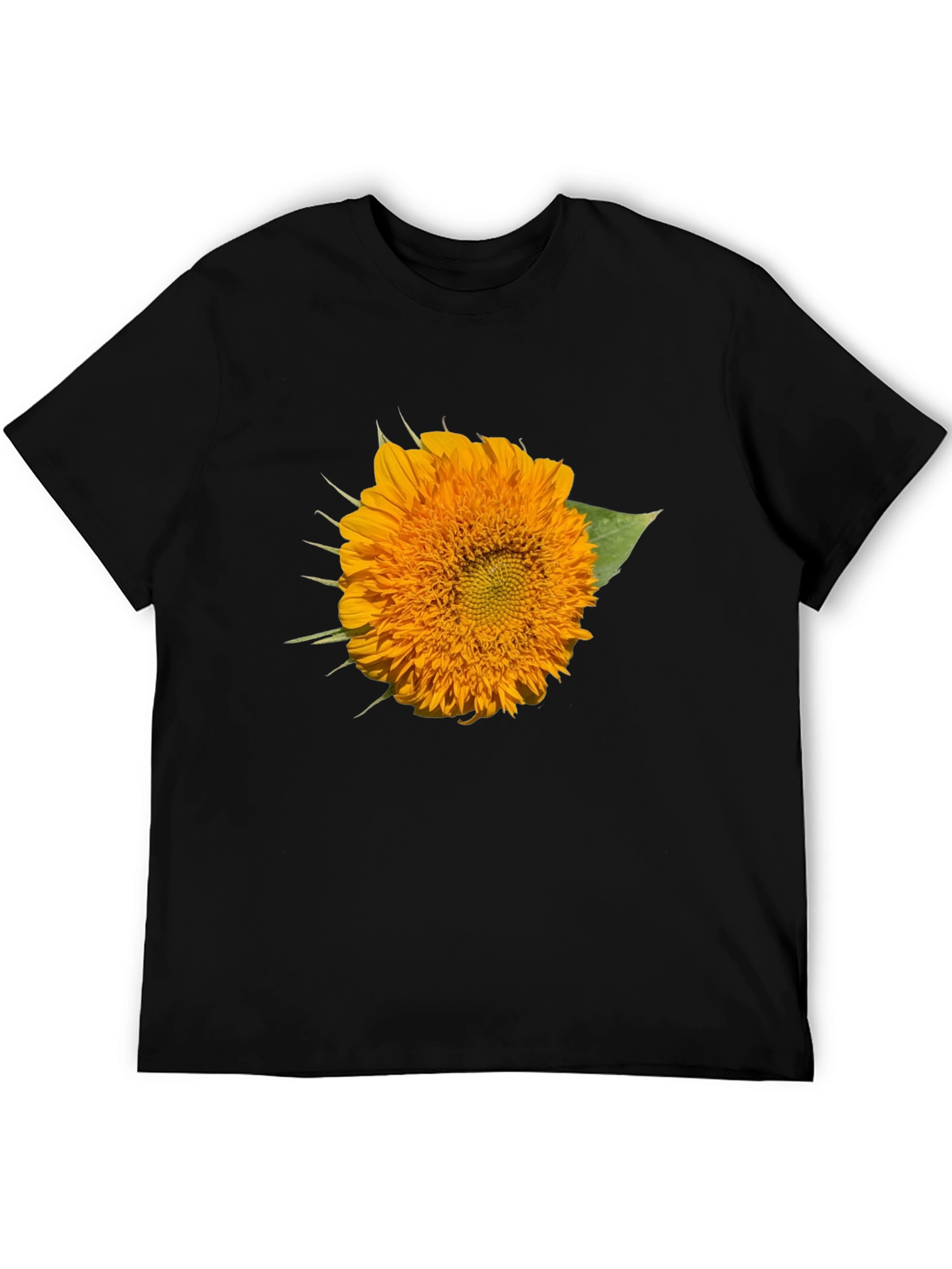 Sunflower Graphic Print Black T-Shirt