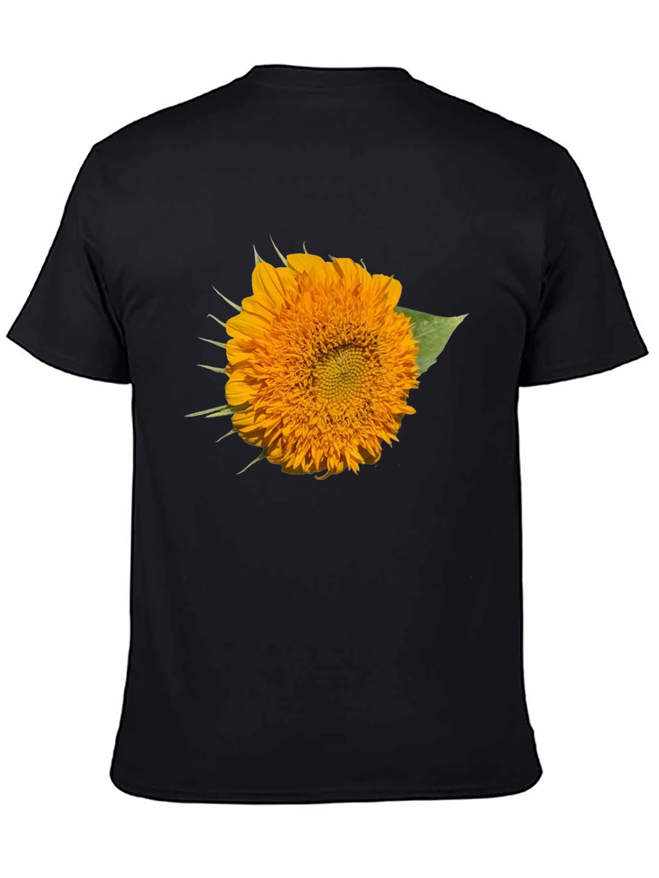 Sunflower Graphic Print Black T-Shirt