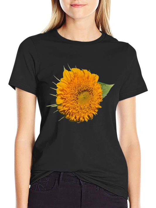Sunflower Graphic Print Black T-Shirt