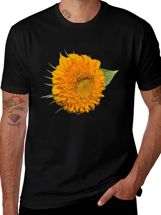 Sunflower Graphic Print Black T-Shirt