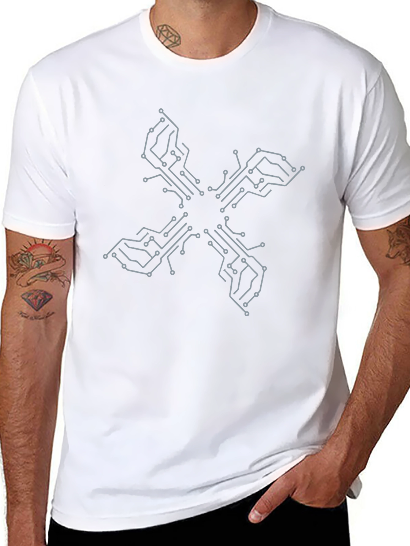 Tech Circuit Board Black T-Shirt