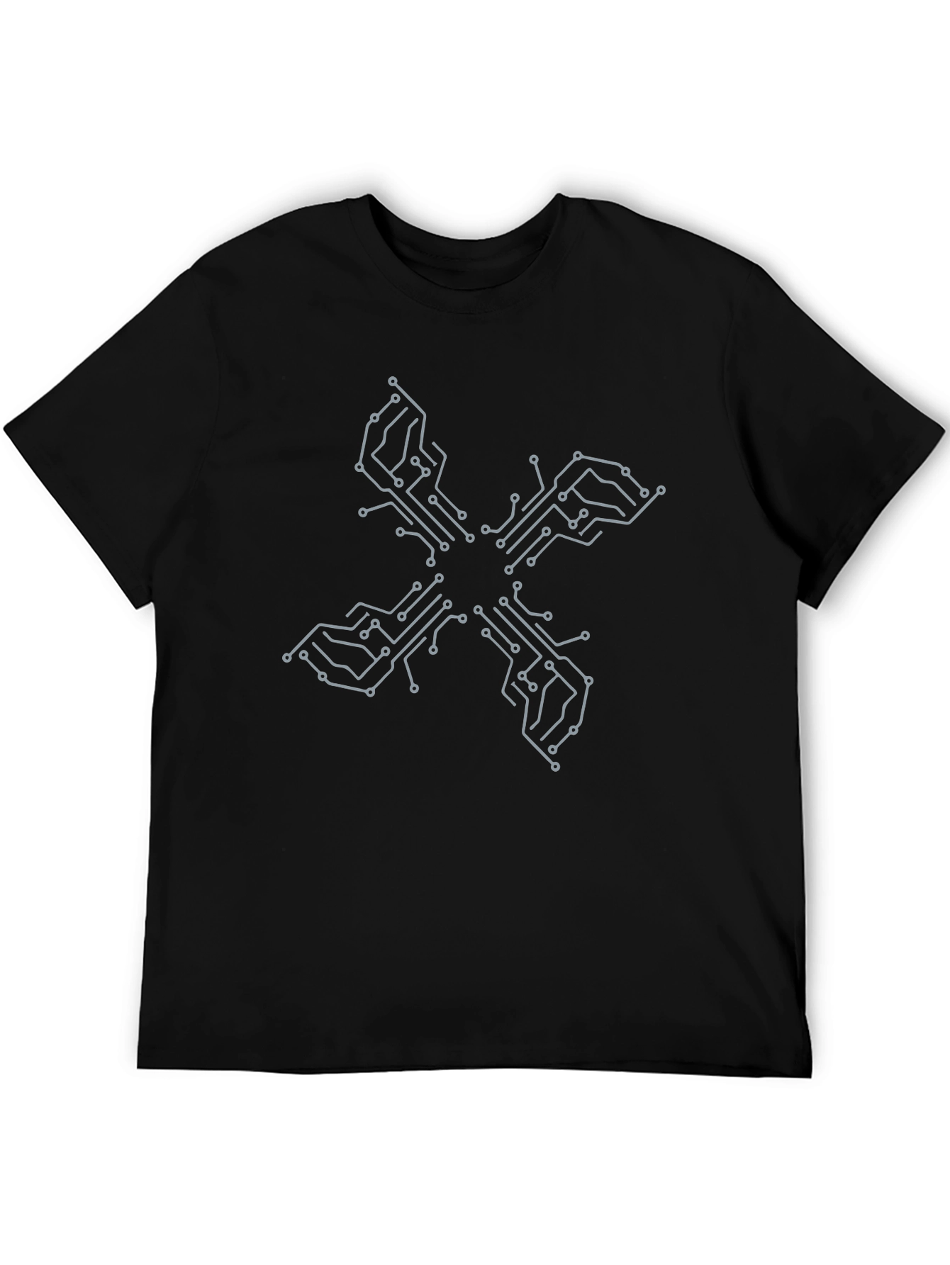 Tech Circuit Board Black T-Shirt