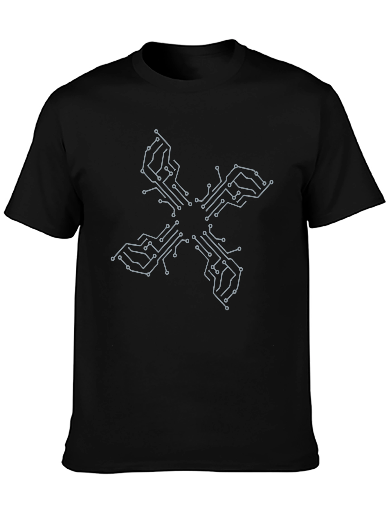 Tech Circuit Board Black T-Shirt