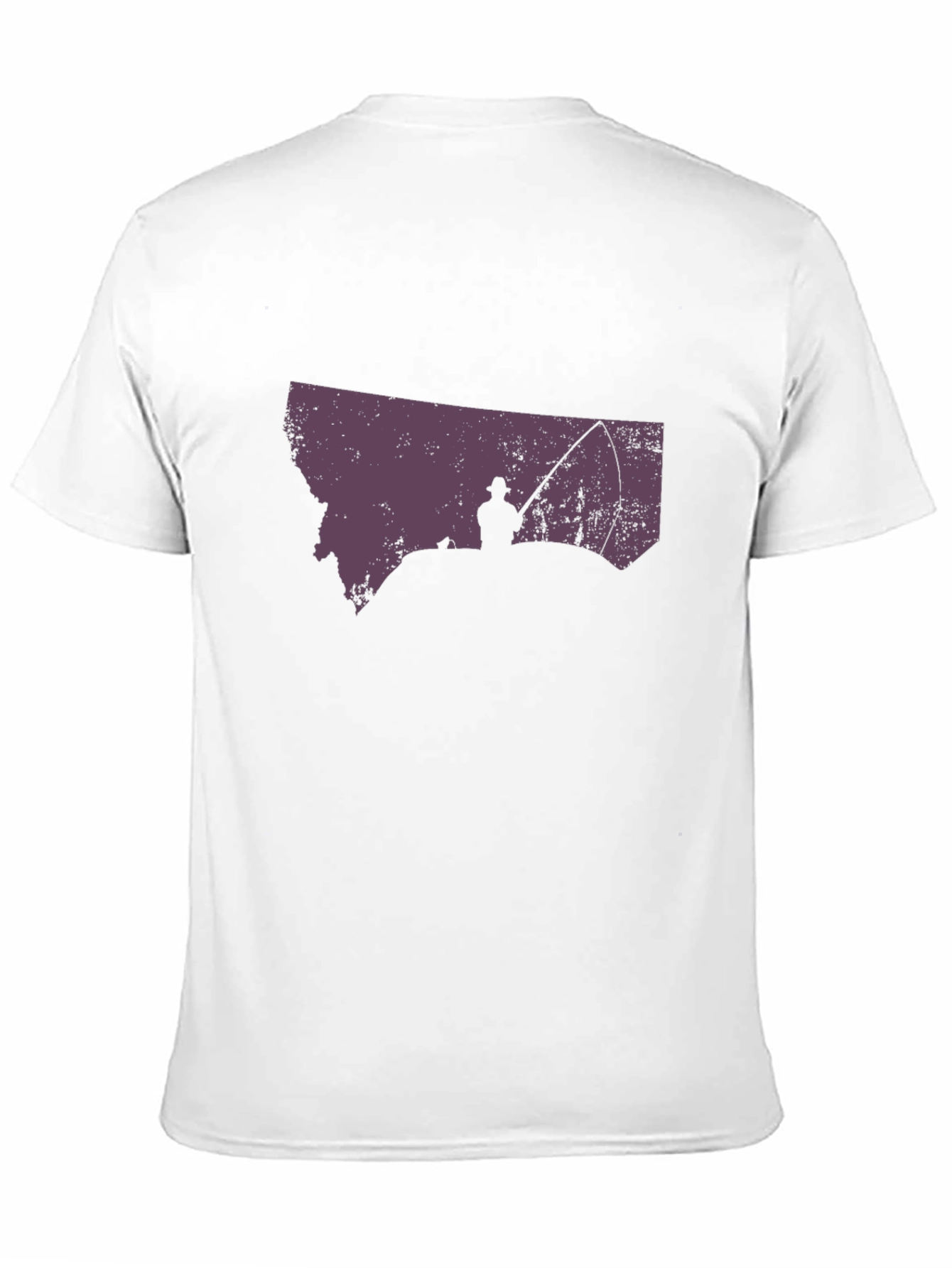 Montana Fishing T-Shirt - State Silhouette Design