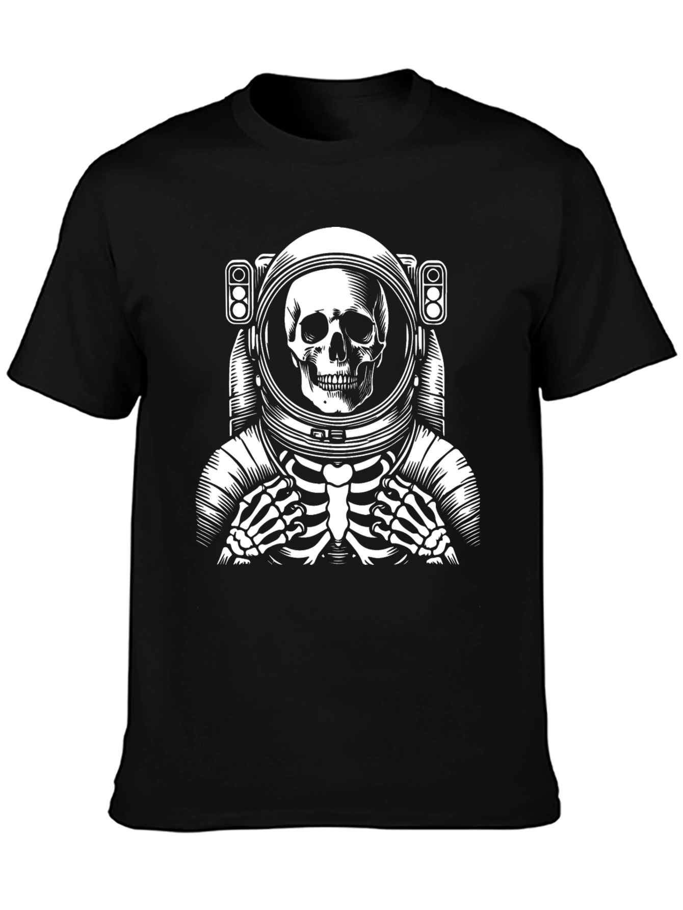 Astronaut Skeleton Black T-Shirt