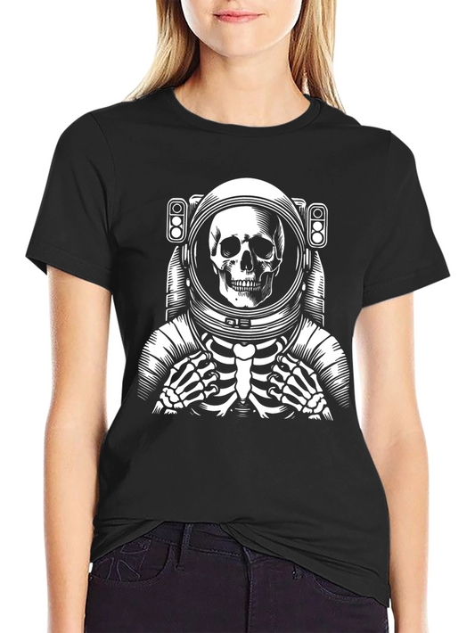 Astronaut Skeleton Black T-Shirt