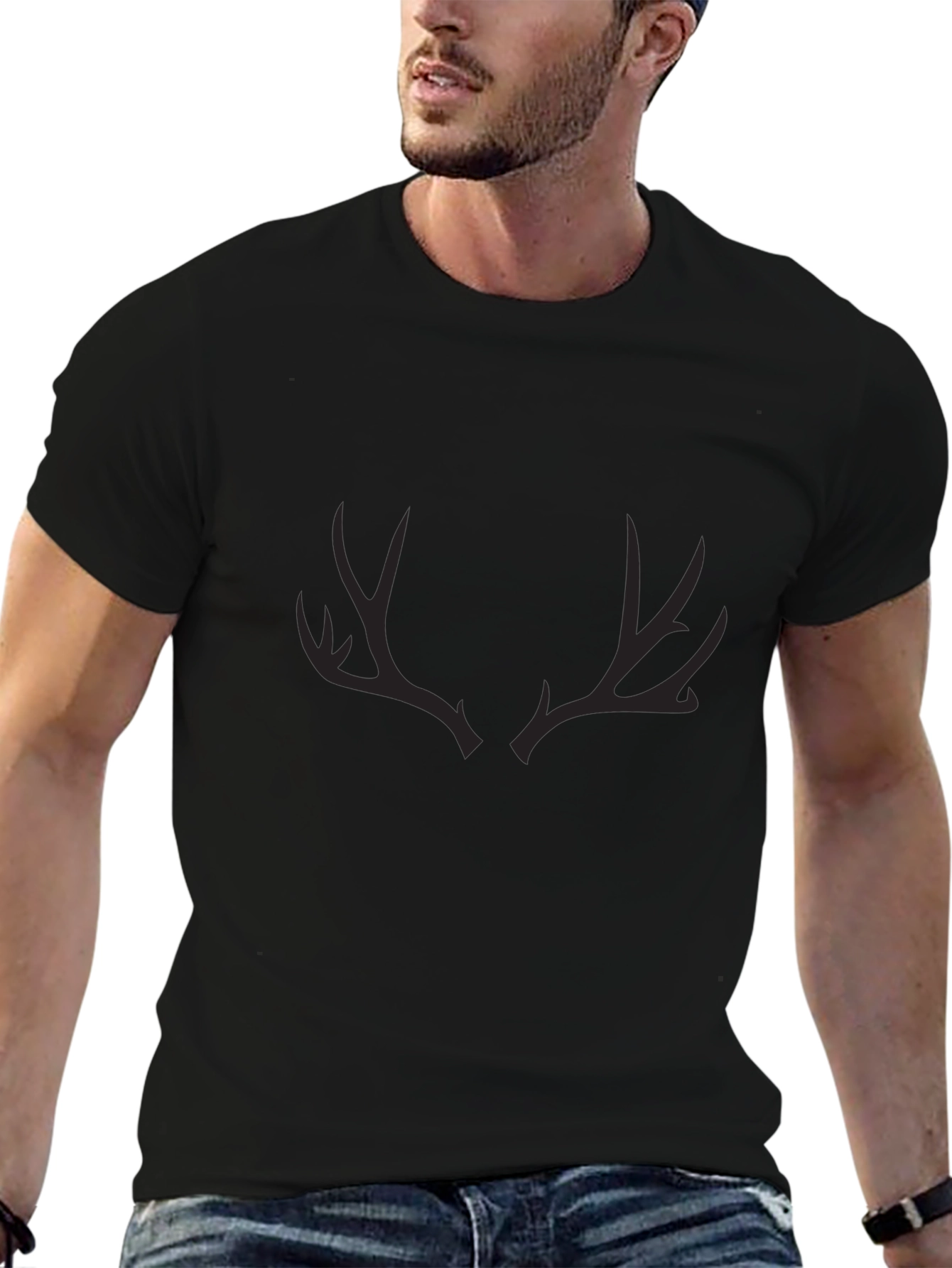 Antler Graphic Tee - Black Casual Comfort