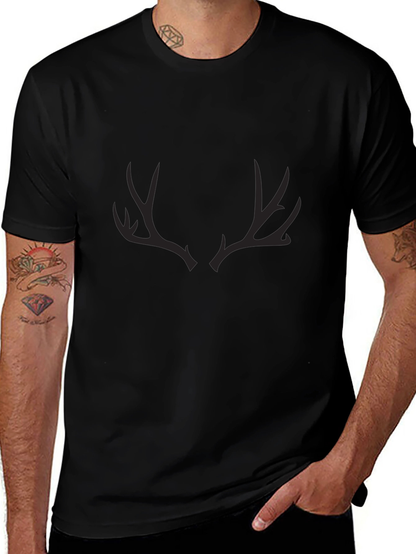 Antler Graphic Tee - Black Casual Comfort