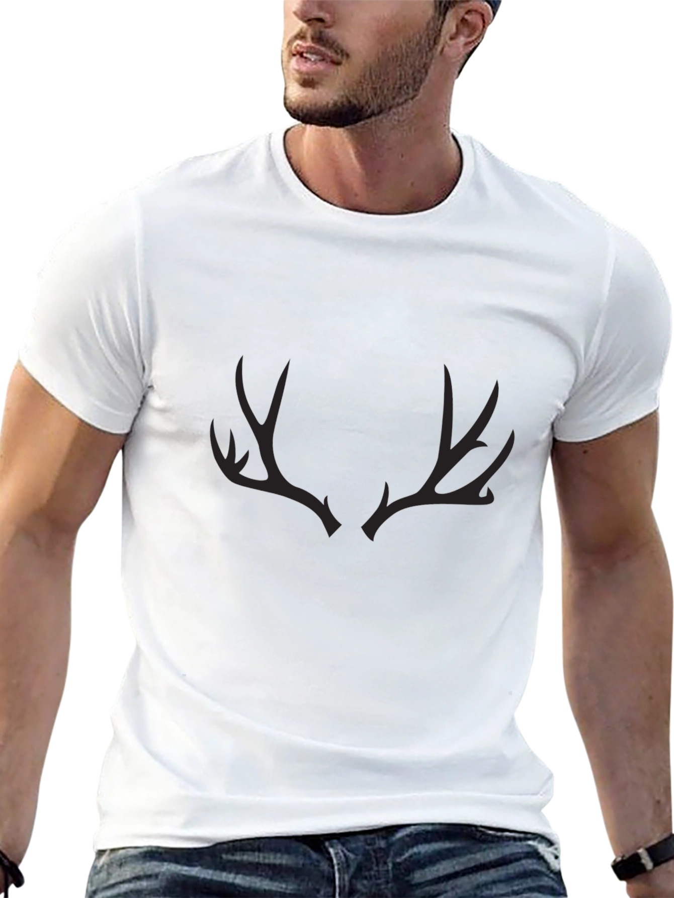 Antler Graphic Tee - Black Casual Comfort