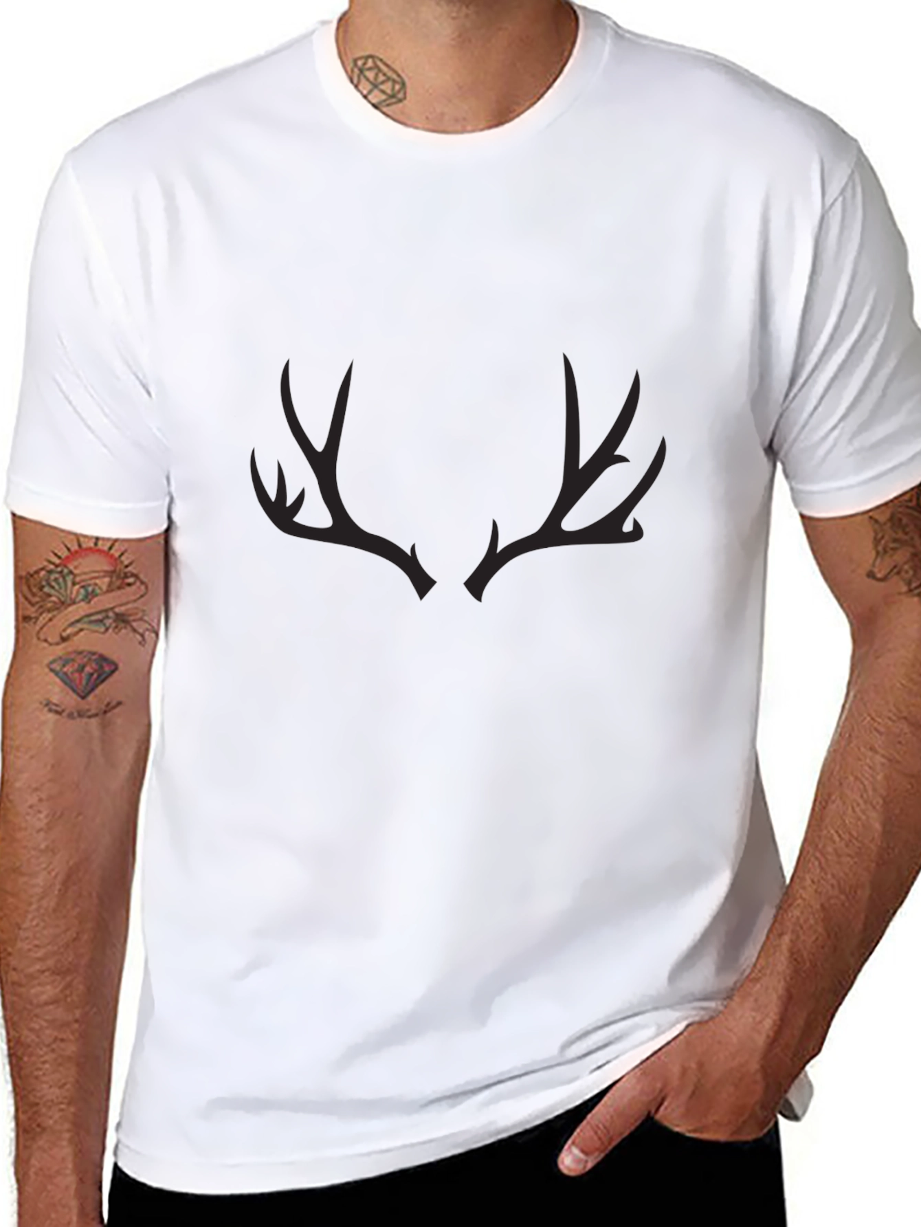 Antler Graphic Tee - Black Casual Comfort