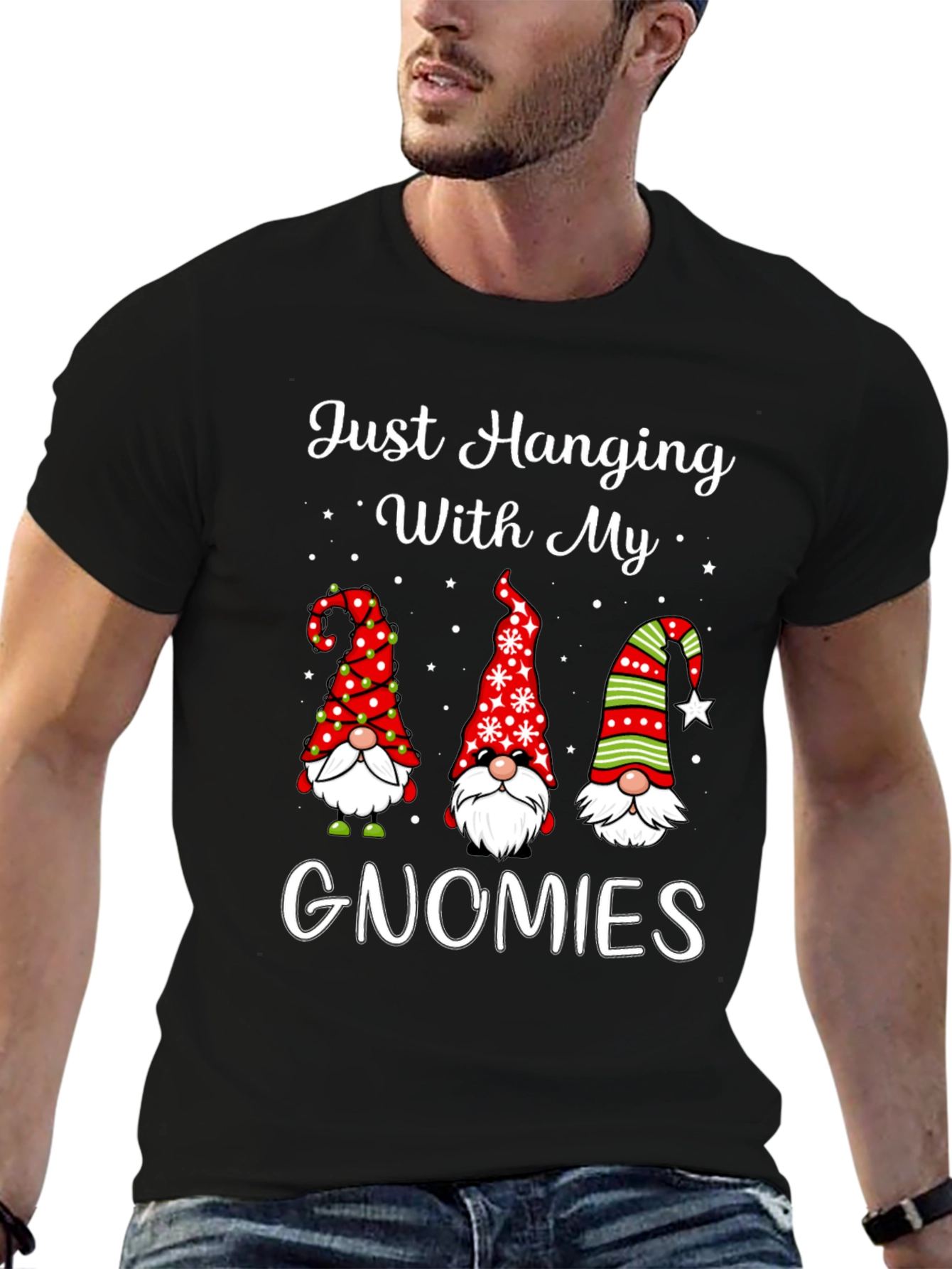 Just Hanging With My Gnomies Christmas T-Shirt