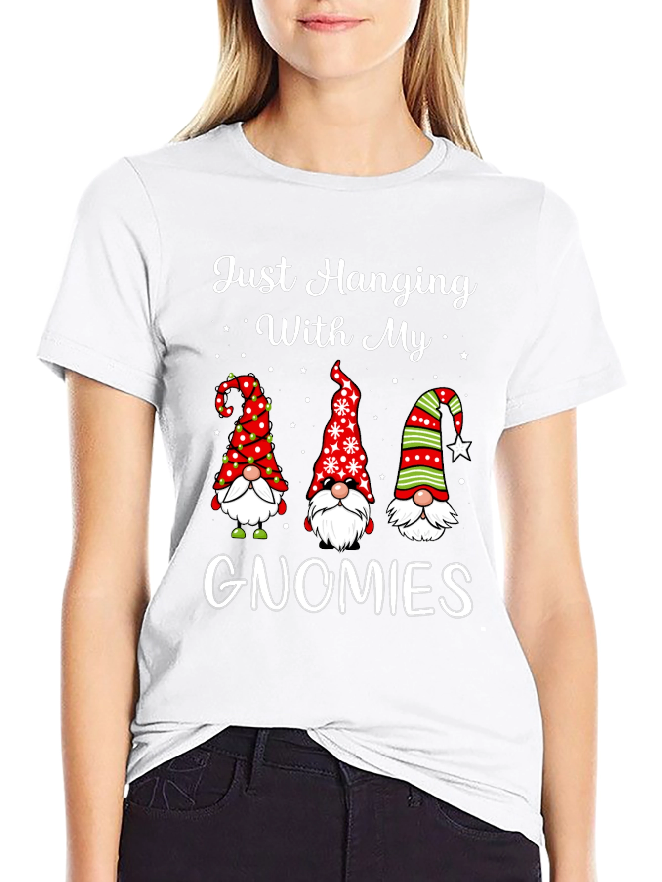Just Hanging With My Gnomies Christmas T-Shirt