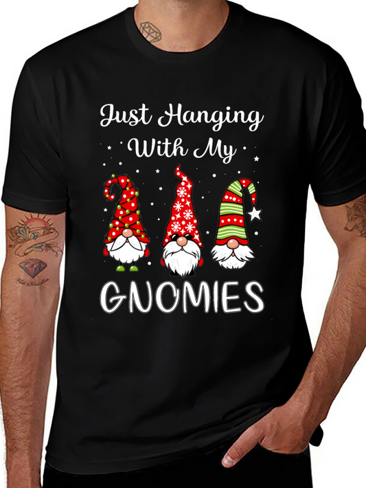 Just Hanging With My Gnomies Christmas T-Shirt