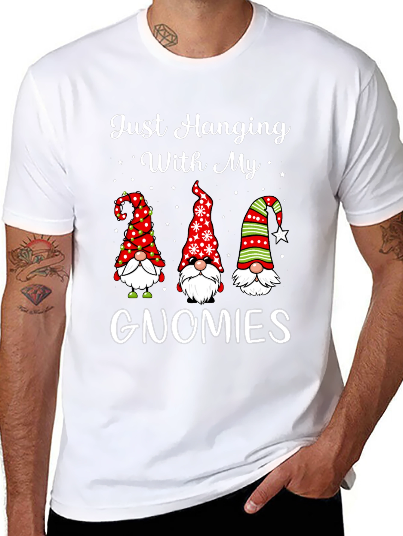 Just Hanging With My Gnomies Christmas T-Shirt