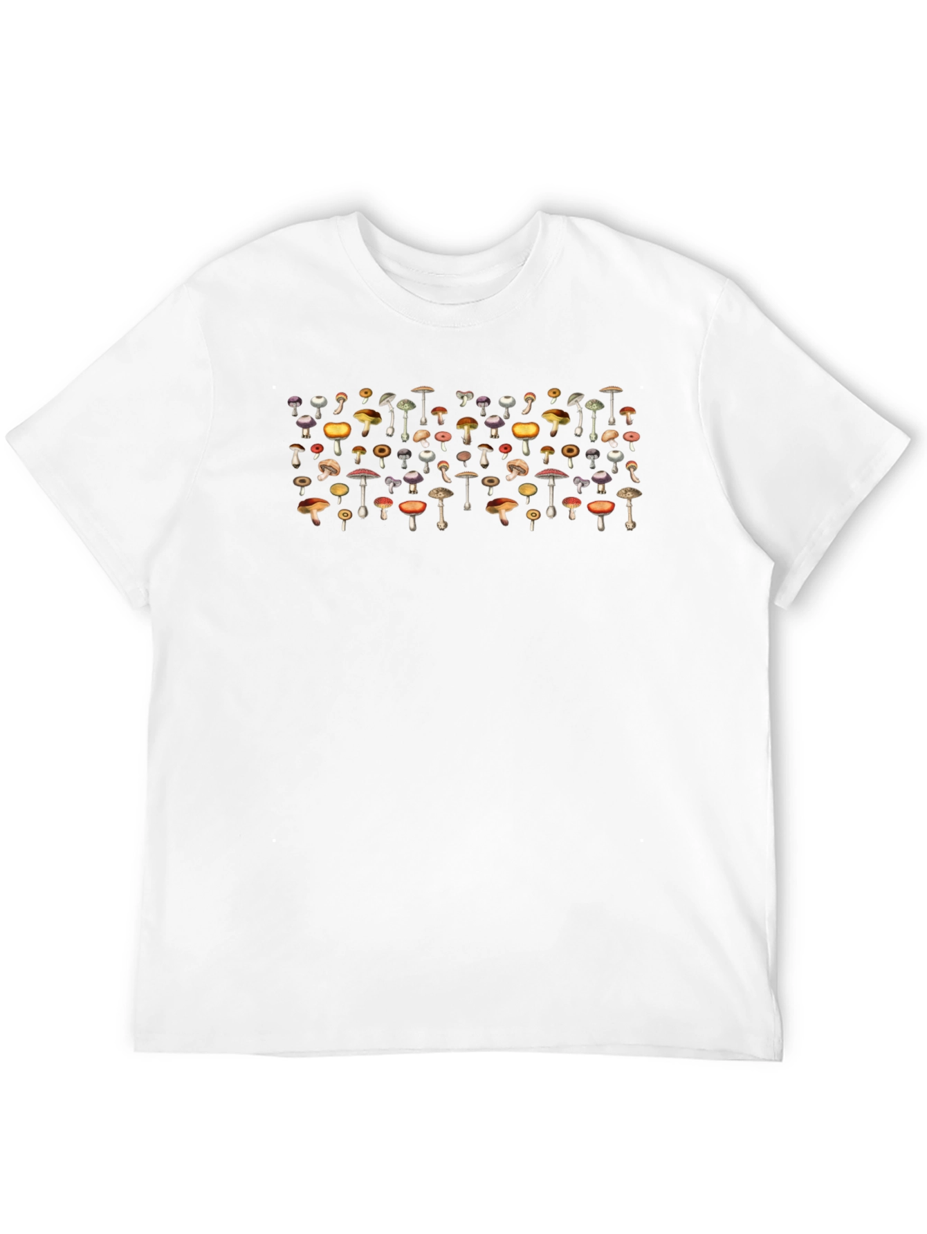 Mushroom Print Crew Neck T-Shirt