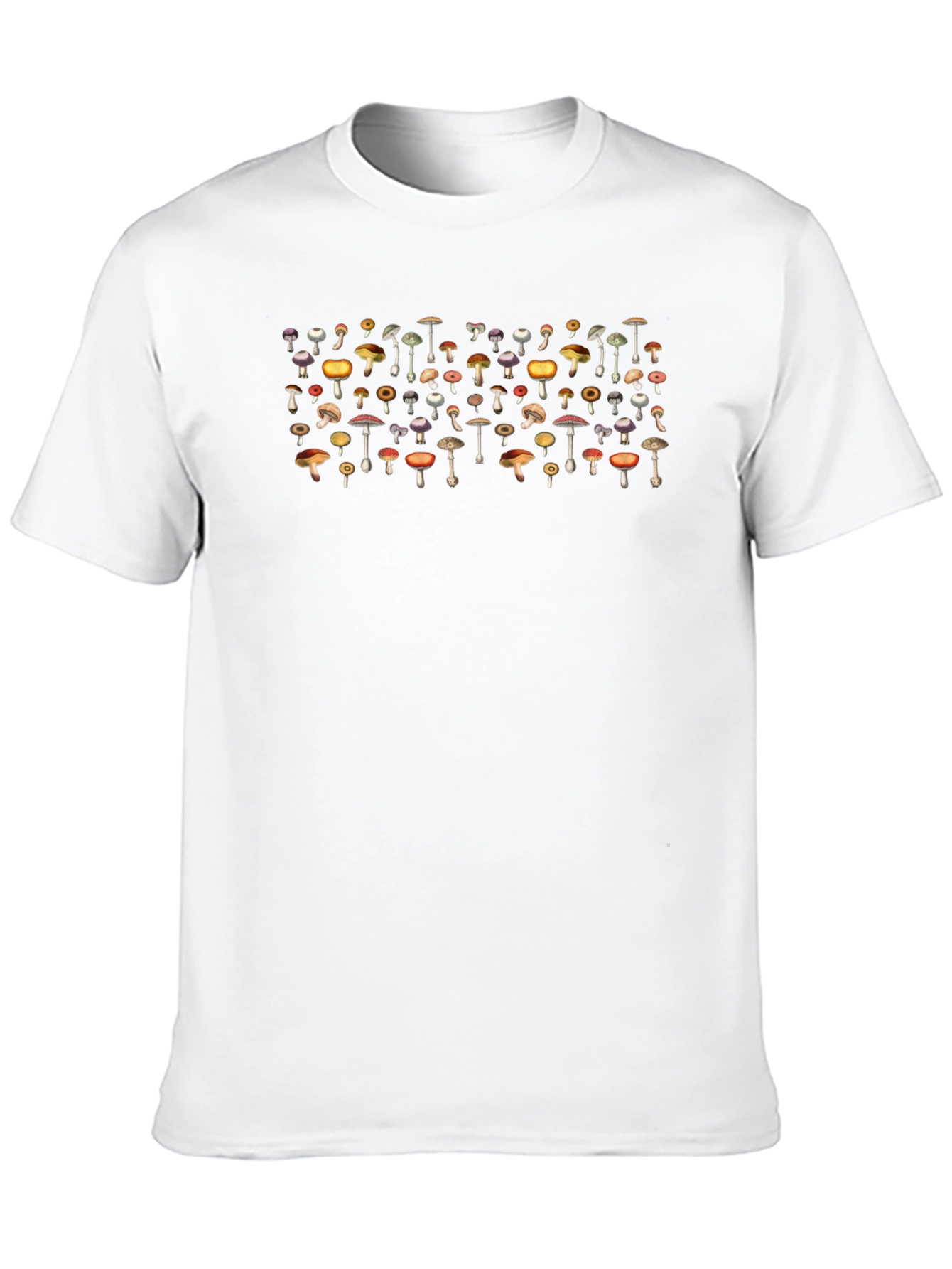 Mushroom Print Crew Neck T-Shirt