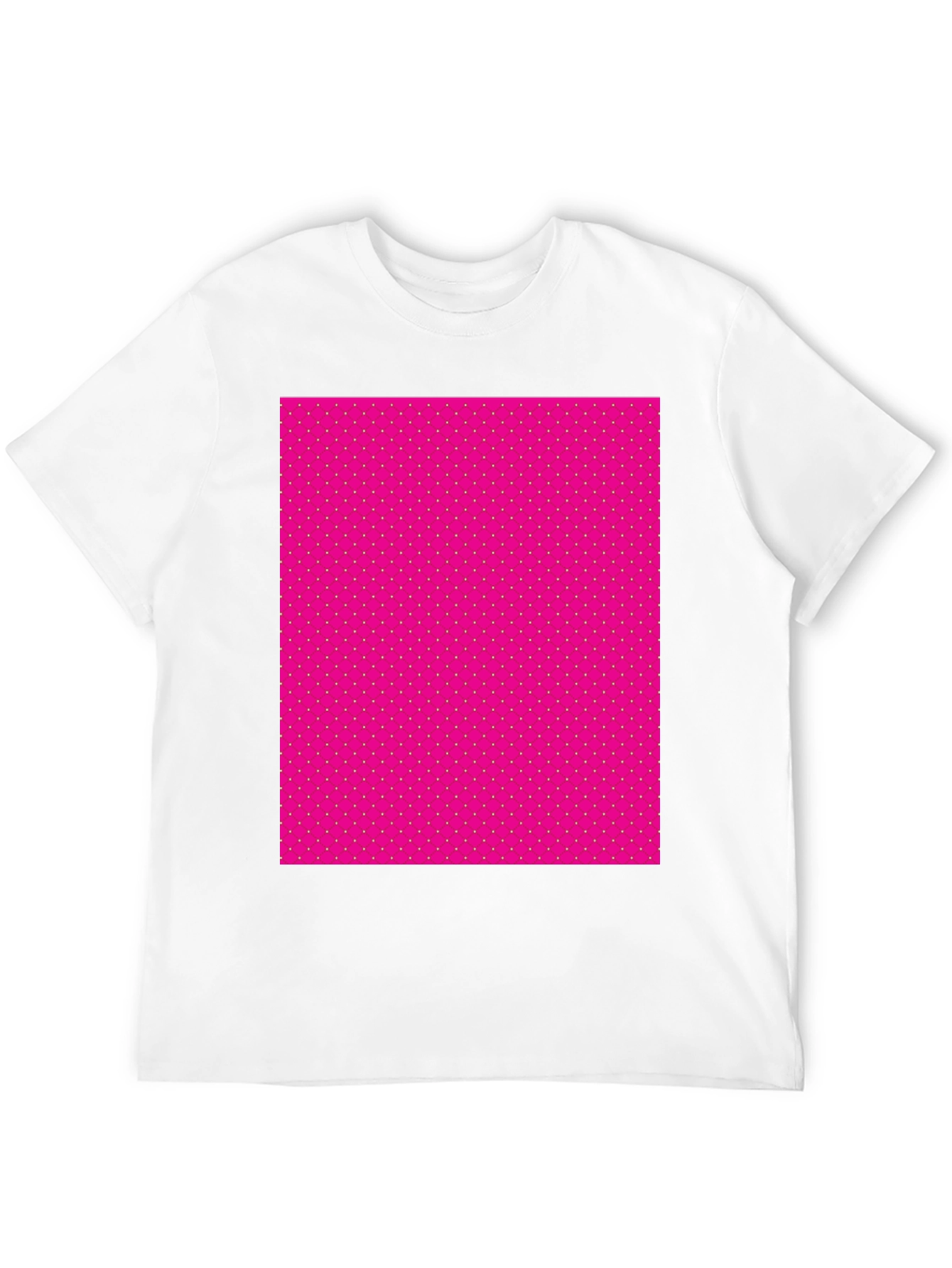 Mens Black T-Shirt with Pink Polka Dot Pattern